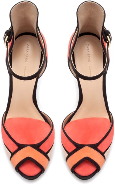 Zara Ankle Strap Sandal in Orange (coral) - Lyst