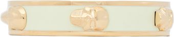Alexander McQueen 3d Enamel Skull Bracelet in Gold White - Lyst