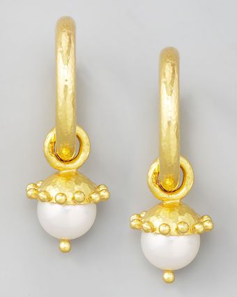Elizabeth Locke White Pearl Earring Pendants - Lyst