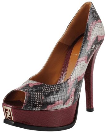 Fendi Peep Platform Snake Pump - Lyst