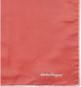 Ferragamo Twotone Twill Pocket Square - Lyst