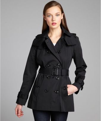 London Fog Black Cotton Blend Belted Trench Coat - Lyst