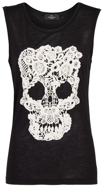 Mango Skull T-Shirt - Lyst