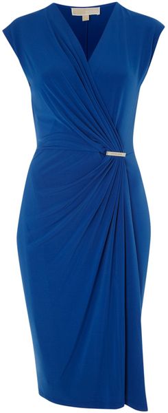 Michael by Michael Kors Cap Sleeved Wrap Dress - Lyst