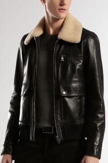 Michael Kors Bomber Jacket with Detachable Shearling Collar - Lyst