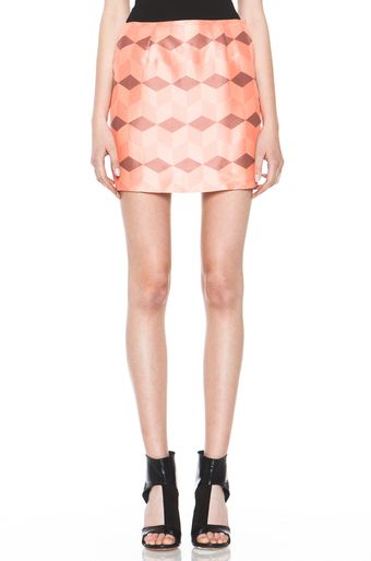 Rodarte Diamond Printed Skirt in Coral Rose Gold - Lyst