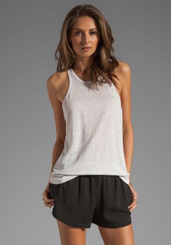 T By Alexander Wang Linen Silk Jersey Tank in Magnolia - Lyst