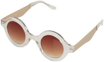 Topshop Metal Arm Round Sunglasses - Lyst