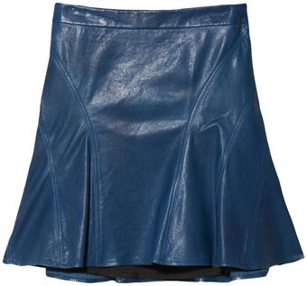 10 Crosby by Derek Lam Leather Tulip Skirt - Lyst