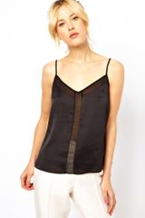 ASOS Collection Cami with Skinny Straps and Mesh Panel