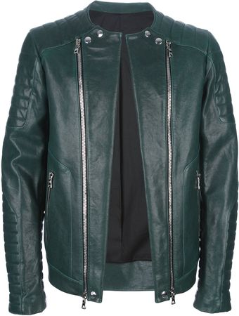 Balmain Quilted Zip Detail Jacket - Lyst
