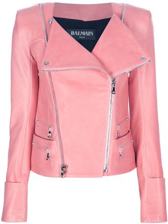 Balmain Fitted Biker Jacket - Lyst