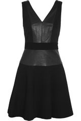 DKNY Leather and Canvas Dress