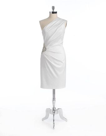 Eliza J Embellished Oneshoulder Satin Dress - Lyst