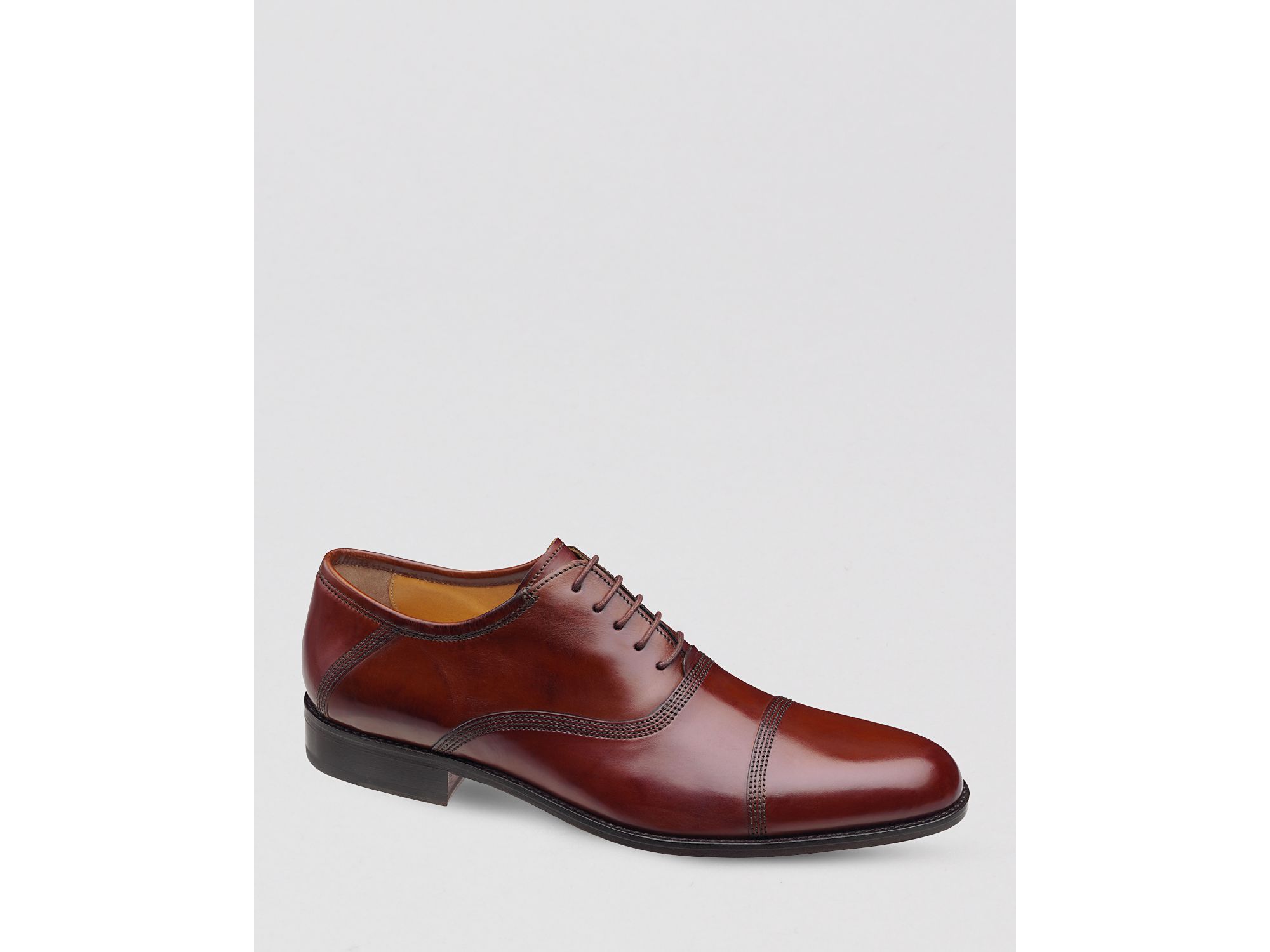 Johnston  Murphy Newell Leather Cap Toe Oxfords in Brown for Men ...