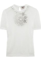 Moschino Cheap & Chic Embellished Mesh Tshirt