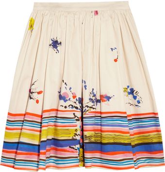 RED Valentino Printed Cotton Skirt - Lyst
