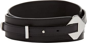 Reiss Alaina Diamond Hardware Wide Belt Black - Lyst