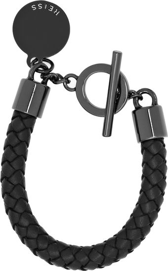 Reiss Frith Leather Weave Bracelet - Lyst