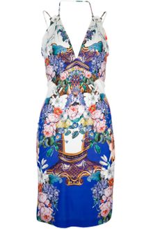 Roberto Cavalli Floral Print Dress - Lyst