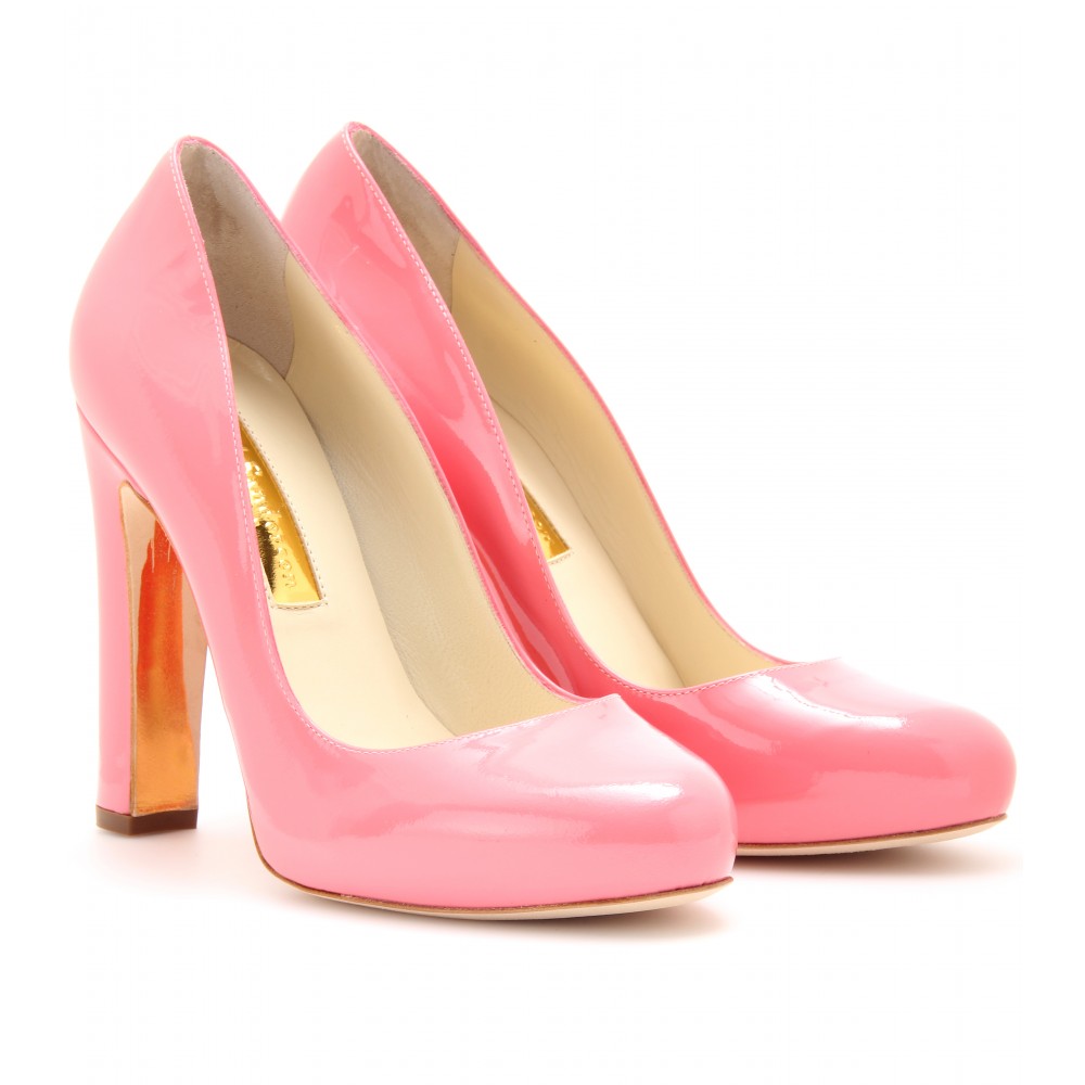 pink patent leather pumps