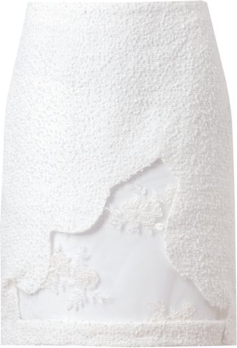 Simone Rocha Tweed and Lace Pencil Skirt - Lyst