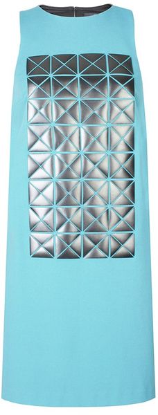 Tibi Bonded Vinyl Applique Dress - Lyst