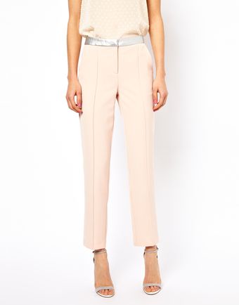 ASOS Collection Asos Trousers with Metallic Waistband - Lyst