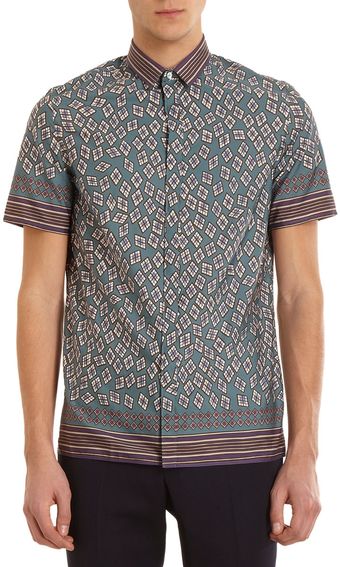 Burberry Prorsum Abstract Geometric Print Short Sleeve Shirt - Lyst