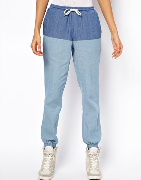 denim look sweatpants