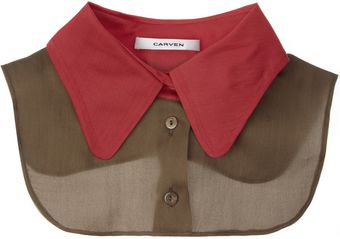 Carven Twotone Silk Collar - Lyst