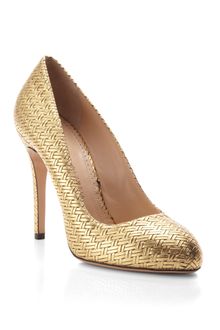 Charlotte Olympia Gold Jenny Court Shoe - Lyst