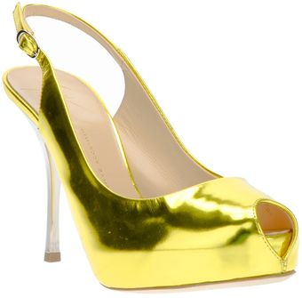 Giuseppe Zanotti Peep Toe Sling Back - Lyst