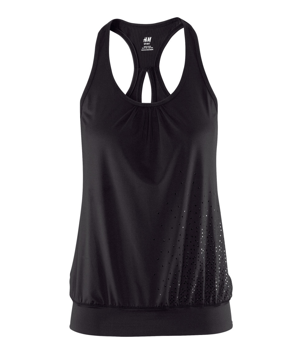 H&m Sports Top in Black Lyst