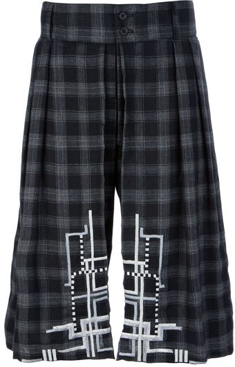 James Long Checked Embroidered Detail Shorts - Lyst