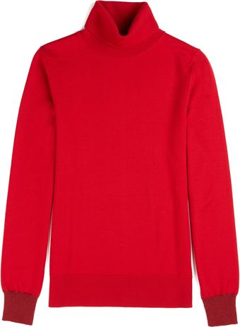 Matthew Williamson Color Block Roll Neck Sweater in Scarlet - Lyst