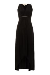 Michael by Michael Kors Sleeveless Pleated Front Maxi Dress