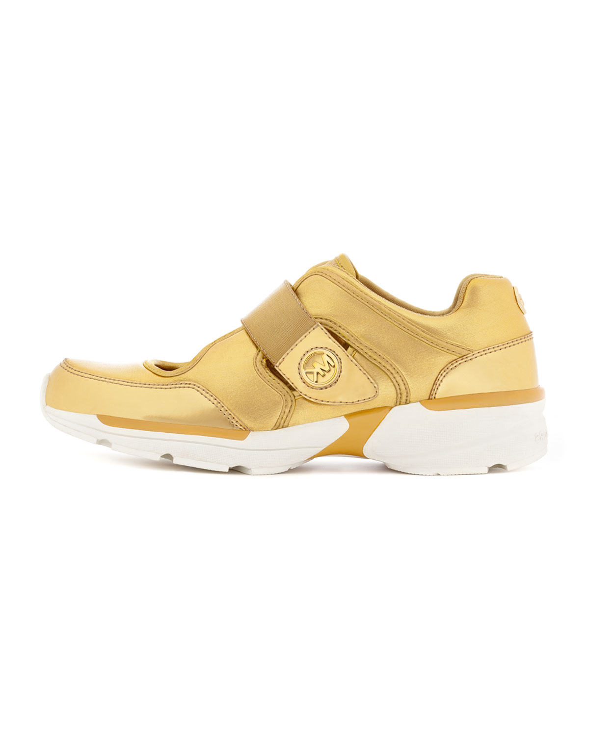 Michael Kors Metallic Leather Sneaker In Gold Lyst