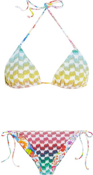 Missoni Crochet knit Printed Reversible Triangle Bikini - Lyst