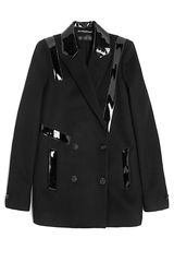 Versace Double Cashmere Jacket with Vinyl Inserts