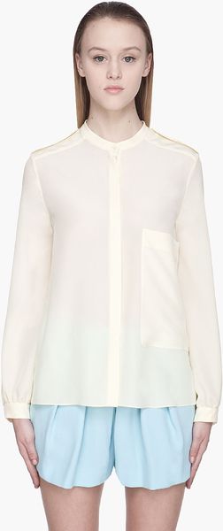 Chloé Pale Butter Yellow Silk Blouse - Lyst