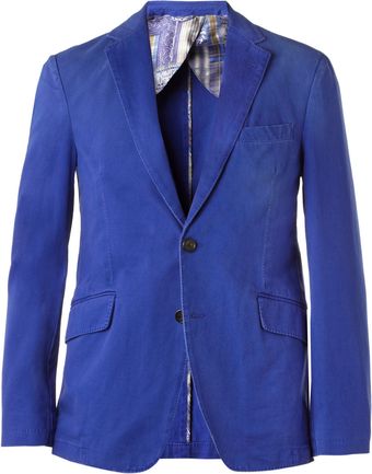 Etro Unstructured Cotton twill Suit Jacket - Lyst