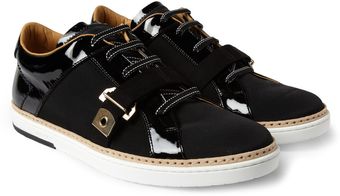 Jimmy Choo Deacon Canvas and Patentleather Sneakers - Lyst