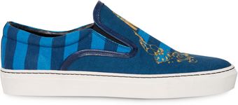 Mother Of Pearl Achilles Canvas Slip On Sneakers in Blue Guns - Lyst