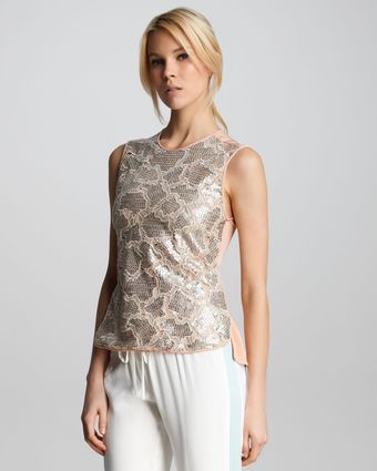 Rebecca Taylor Sequined Camouflage Shell - Lyst