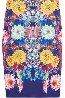 Clover Canyon Turquoise Valley Printed Stretch neoprene Pencil Skirt - Lyst