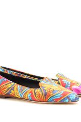Dolce & Gabbana Scarf Print Slipper Style Loafers