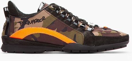 camo and orange sneakers