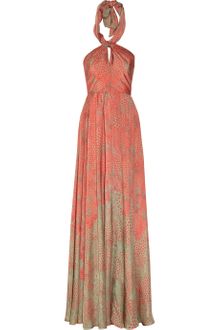 Issa Printed Silk Halterneck Gown - Lyst