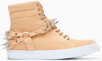 Jeffrey Campbell Light Brown Nubuck Spike Sneakers - Lyst